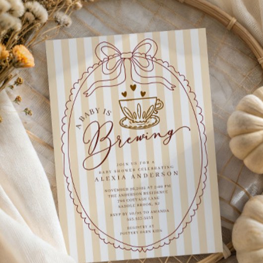 手描きベビーは醸造ベビーシャワー 招待状