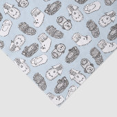 手描きベビーブーティーズパターンパステルブルー 薄葉紙 (詳細)
