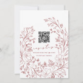 手描きベビー冷たいアウトサイドシャワーQRコード 招待状 (裏面)