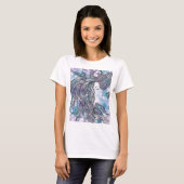 手描きベラフェミニンキャンバスフローサークル上部 Tシャツ (正面フル)