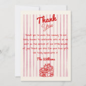 手描きベリーイチゴ女の子ベビーシャワー サンキューカード (正面)