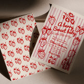 手描きベリーイチゴDiy女の子ベビーシャワー 招待状