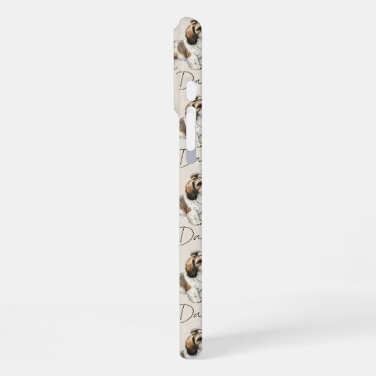 手描きペットポートレート水彩シーズー（犬）Tzu iPhoneケース (左側面)