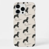 手描きペット肖像画 水彩ドゥードル犬 iPhoneケース (裏面)