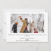 手描きホリーベリーブルゴーニュ写真クリスマス シーズンカード (裏面)