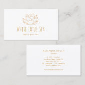 手描きホワイトロータスフラワーウェルネススパ 名刺 (正面/裏面)