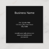 手描きホワイト鳩ブラックマーブルビジネスカード スクエア名刺 (裏面)