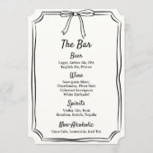 手描きボウスクライブルモダンクラシック結婚バー メニュー (正面)