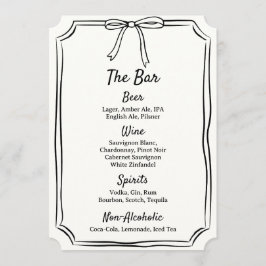 手描きボウスクライブルモダンクラシック結婚バー メニュー