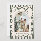 手描きボウフレーム写真お洒落クリスマス シーズンカード (正面)