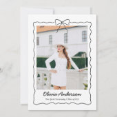 手描きボウ&スクワイグル写真卒業パーティー 招待状 (裏面)