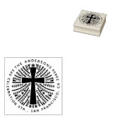 手描きボタニカルクロスファミリー差出人住所 ラバースタンプ (押印)