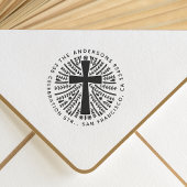 手描きボタニカルクロスファミリー差出人住所 ラバースタンプ