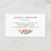 手描きボタニカルローズ 葉っぱ 名刺 (裏面)