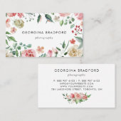 手描きボタニカルローズ 葉っぱ 名刺 (正面/裏面)