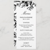 手描きボタニカル葉メニューカード メニュー (正面/裏面)