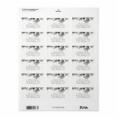 手描きボタニカル葉結婚住所 シール (フルシート)