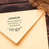 手描きボタニカル離れカスタム差出人住所 ラバースタンプ