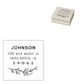 手描きボタニカル離れカスタム差出人住所 ラバースタンプ (押印)