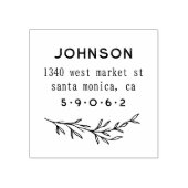 手描きボタニカル離れカスタム差出人住所 ラバースタンプ (インプリント)