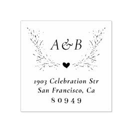 手描きボタニッ結婚ク差出人住所 ラバースタンプ