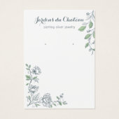 手描きボフランスのタニカルイヤリングディスプレイカード (正面)