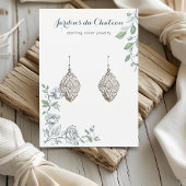 手描きボフランスのタニカルイヤリングディスプレイカード