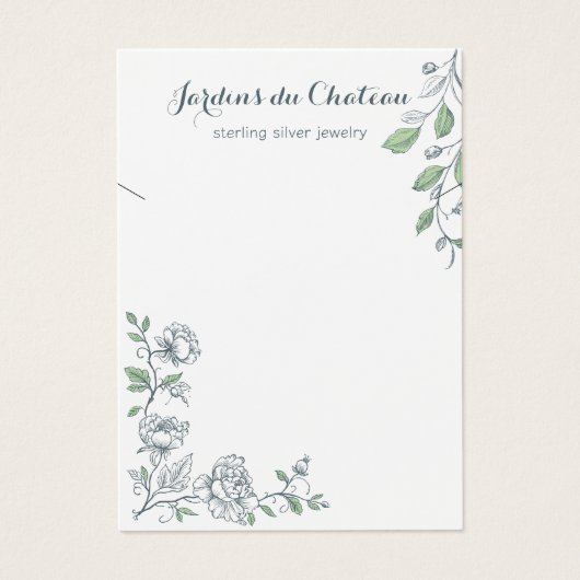 手描きボフランスのタニカルネックレス表示カード (正面)