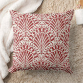 手描きボヘミアンのホタテ、クリームの上に赤 クッション (ブランケット)