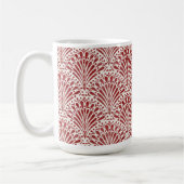 手描きボヘミアンのホタテ、クリームの上に赤 コーヒーマグカップ (左)