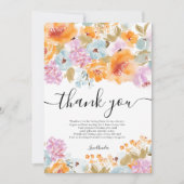 手描きボヘミアンフラワーのウェルカムカード ウェディングシャワー サンキューカード (正面)