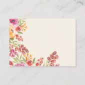 手描きボヘミアンフラワー ブライダルシャワー レシピ 依頼 エンクロージャーカード (裏面)