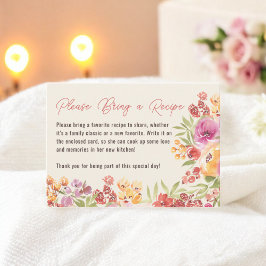 手描きボヘミアンフラワー ブライダルシャワー レシピ 依頼 エンクロージャーカード