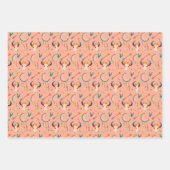 手描きボホパターンドリームキャッチャーサーモンピンク ラッピングペーパーシート (正面)