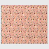 手描きボホパターンドリームキャッチャーサーモンピンク ラッピングペーパー (フラット)