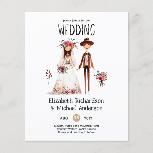 手描きボホ新郎新婦おもしろい結婚式場 (正面)