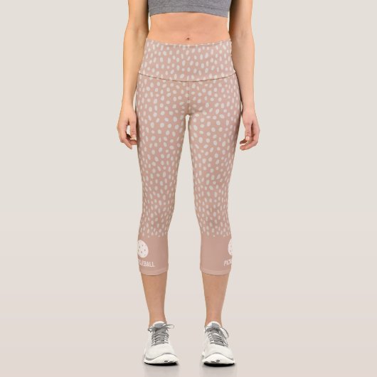 手描きボホ水玉模様カスタム漬け玉 カプリレギンス (正面)