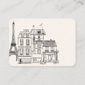 手描きボンジュールフランスのベビーシャワー エンクロージャーカード (裏面)