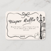 手描きボンジュールフランスのベビーシャワー エンクロージャーカード (正面)