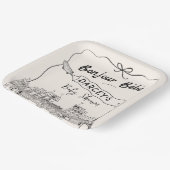 手描きボンジュールフランスのベビーシャワー ペーパープレート (傾斜あり)