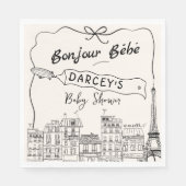 手描きボンジュールフランスの赤ちゃんシャワーへようこそ スタンダードランチョンナプキン (正面)