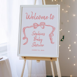 手描きボーガールベビーシャワー歓迎ポスター ポスター