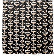 手描きポピーモダンデザインブラック金ゴールド