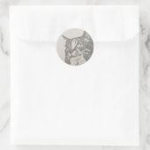 手描きポートレートの猫 ラウンドシール (バッグ)