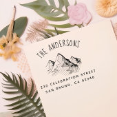 手描きマウンテンファミリー名&差出人住所 セルフインキングスタンプ