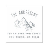 手描きマウンテンファミリー名&差出人住所 セルフインキングスタンプ (デザイン)