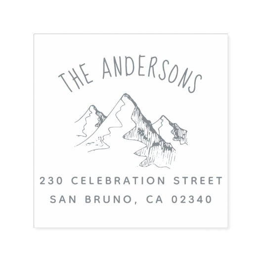 手描きマウンテンファミリー名&差出人住所 セルフインキングスタンプ (デザイン)