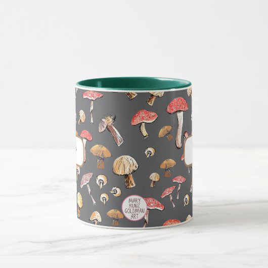 手描きマッシュルームパーソナライズされたの飼育員 マグカップ (中央)