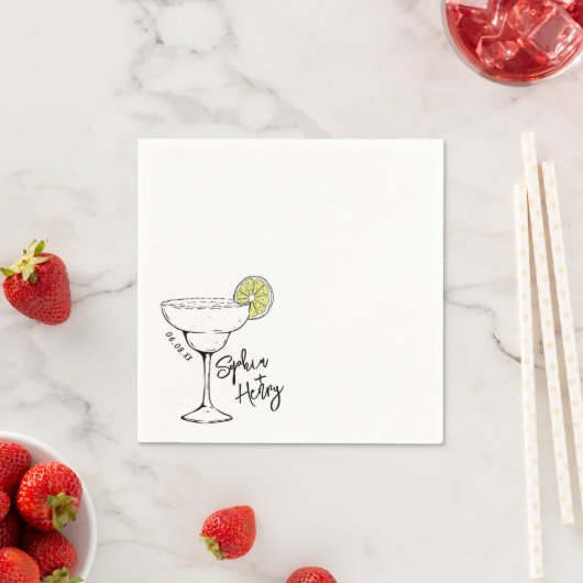 手描きマルガリータカクテル スタンダードカクテルナプキン (インサイチュ)