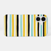 手描きマルチカラー横ストライプ iPhone 16ケース (裏面横)